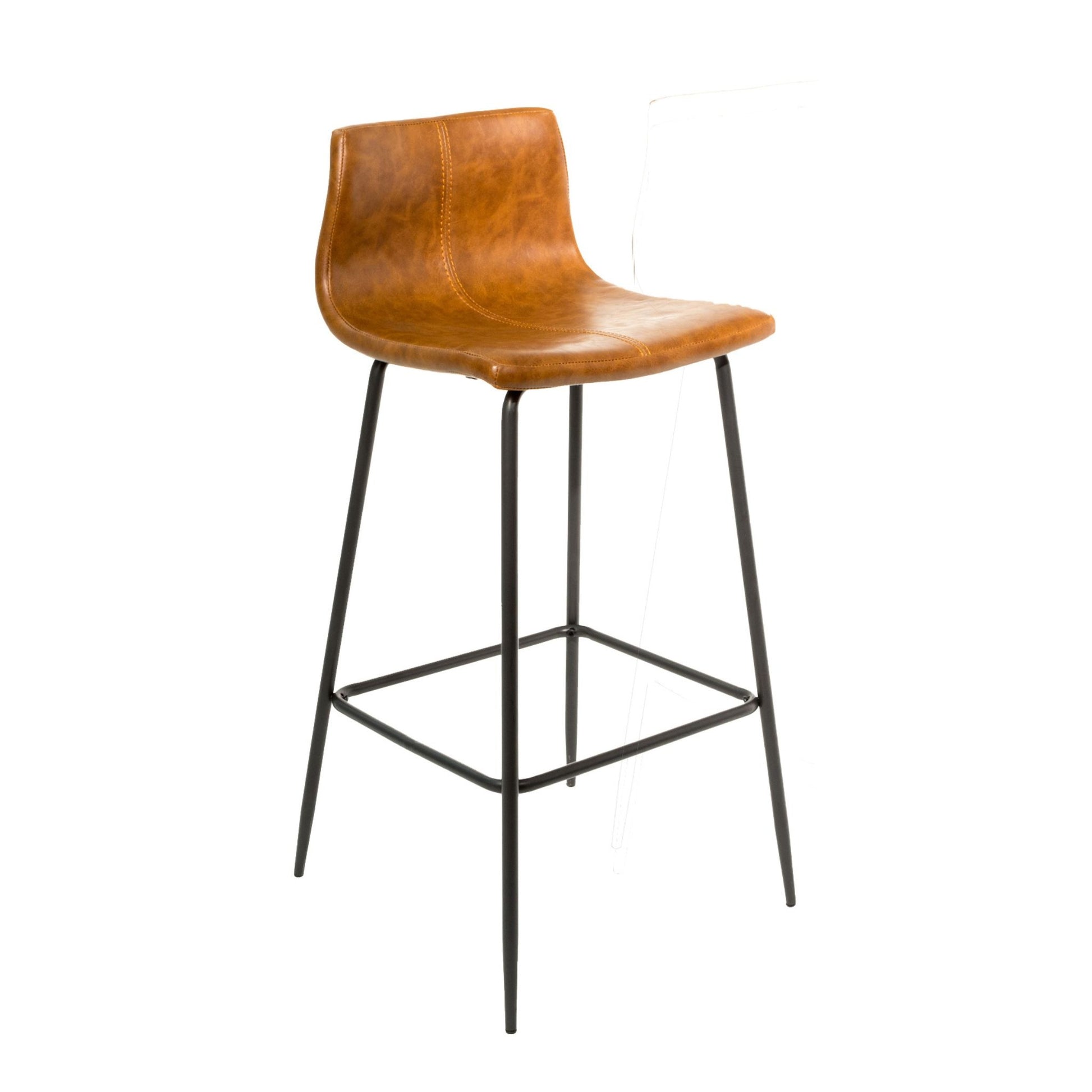 Livorno Bar Stool Vegan Leather Steel Tan