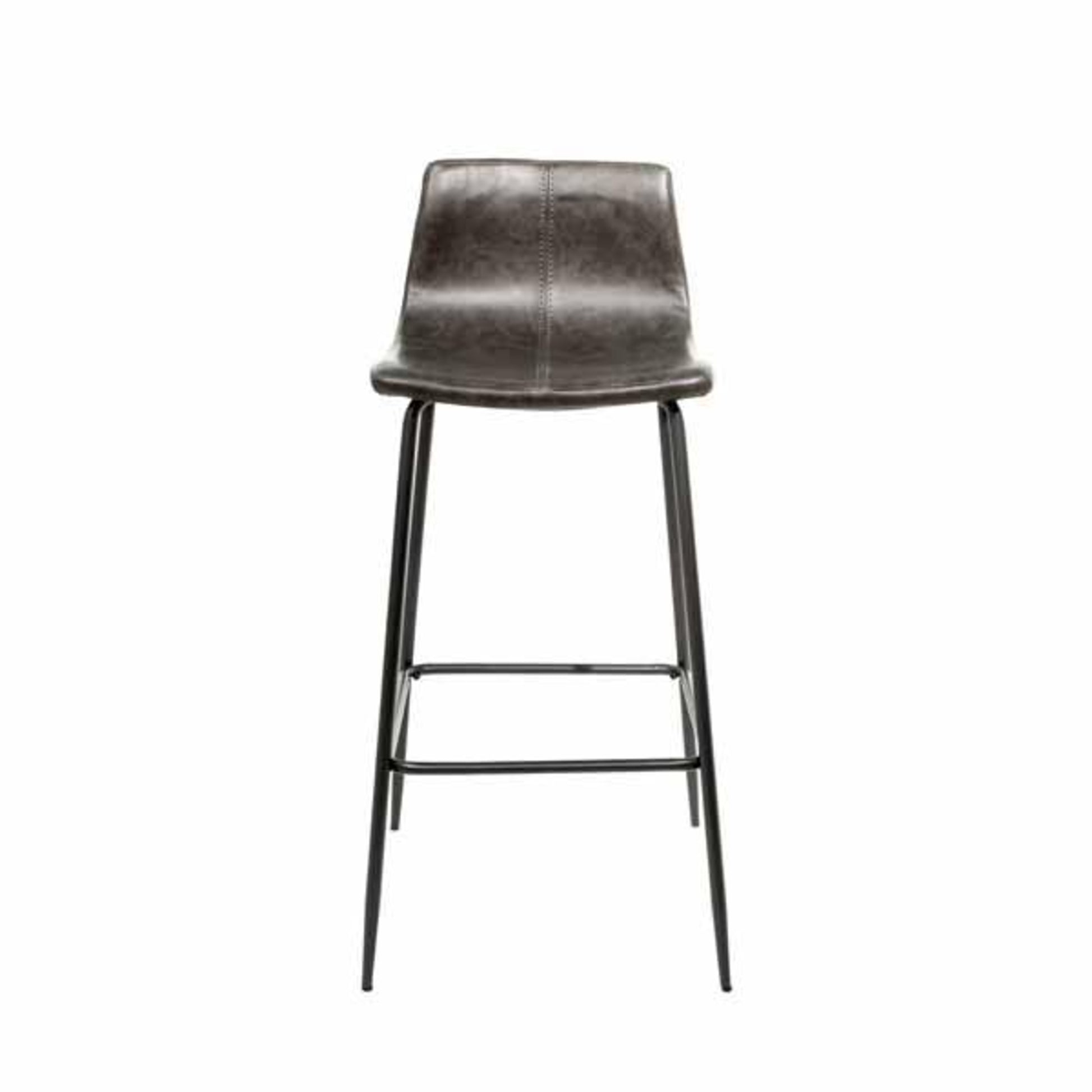 Livorno Bar Stool Vegan Leather Steel Grey front