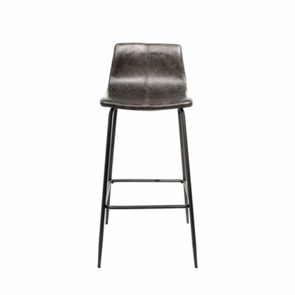 Livorno Bar Stool Vegan Leather Steel Grey front
