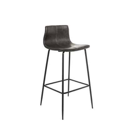 Livorno Bar Stool Vegan Leather Steel Grey