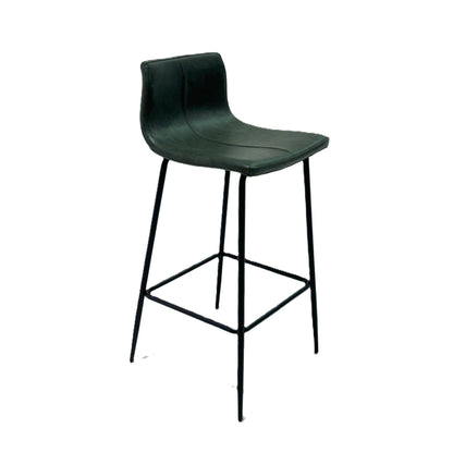 Livorno Bar Stool Vegan Leather Steel Forest Green