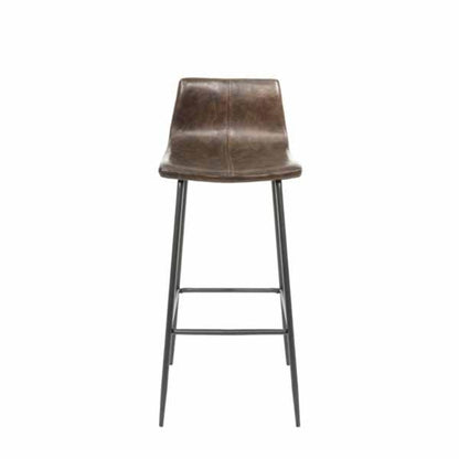 Livorno Bar Stool Vegan Leather Steel Chestnut front