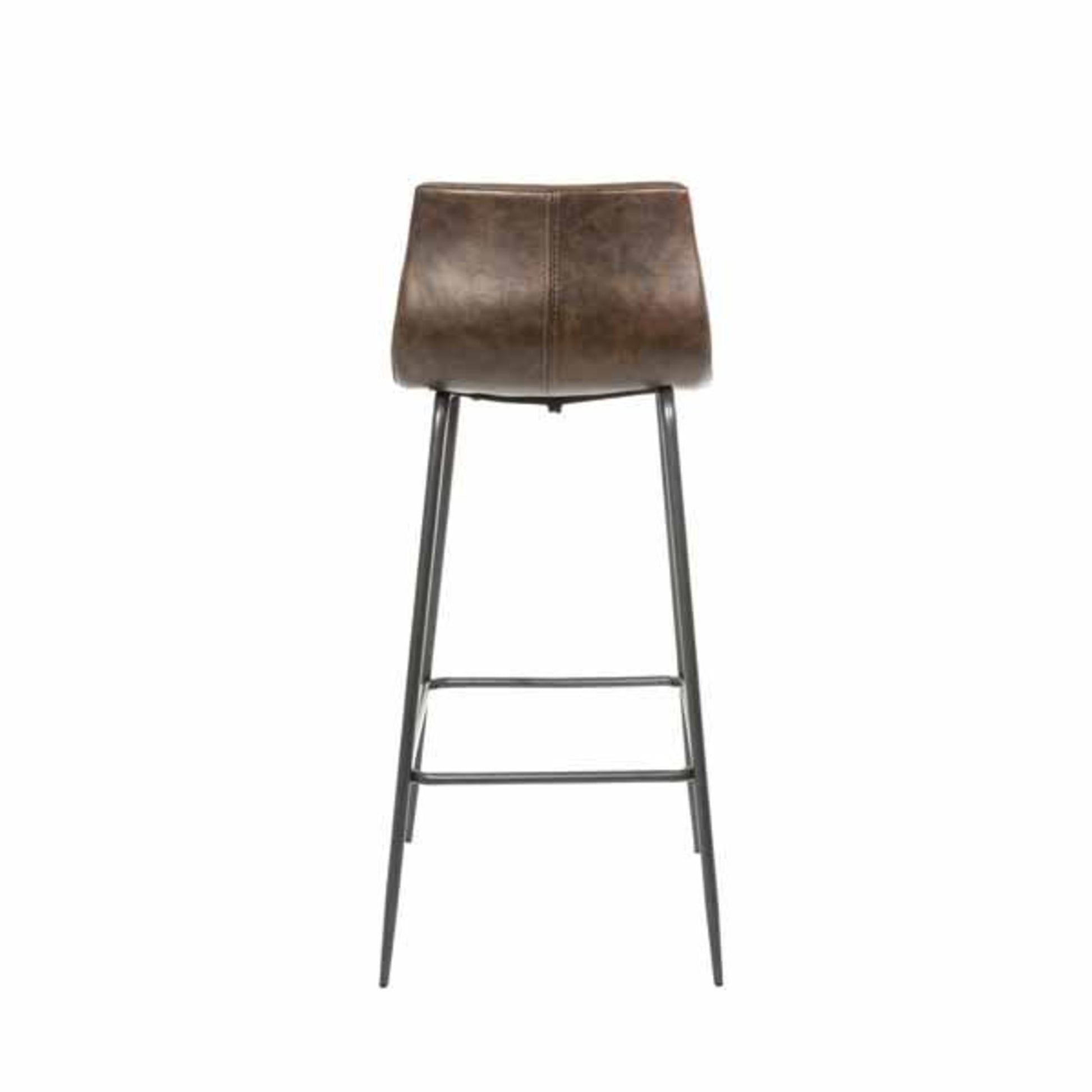 Livorno Bar Stool Vegan Leather Steel Chestnut back