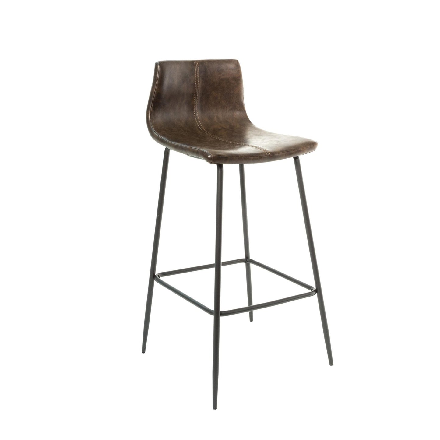 Livorno Bar Stool Vegan Leather Steel Chestnut