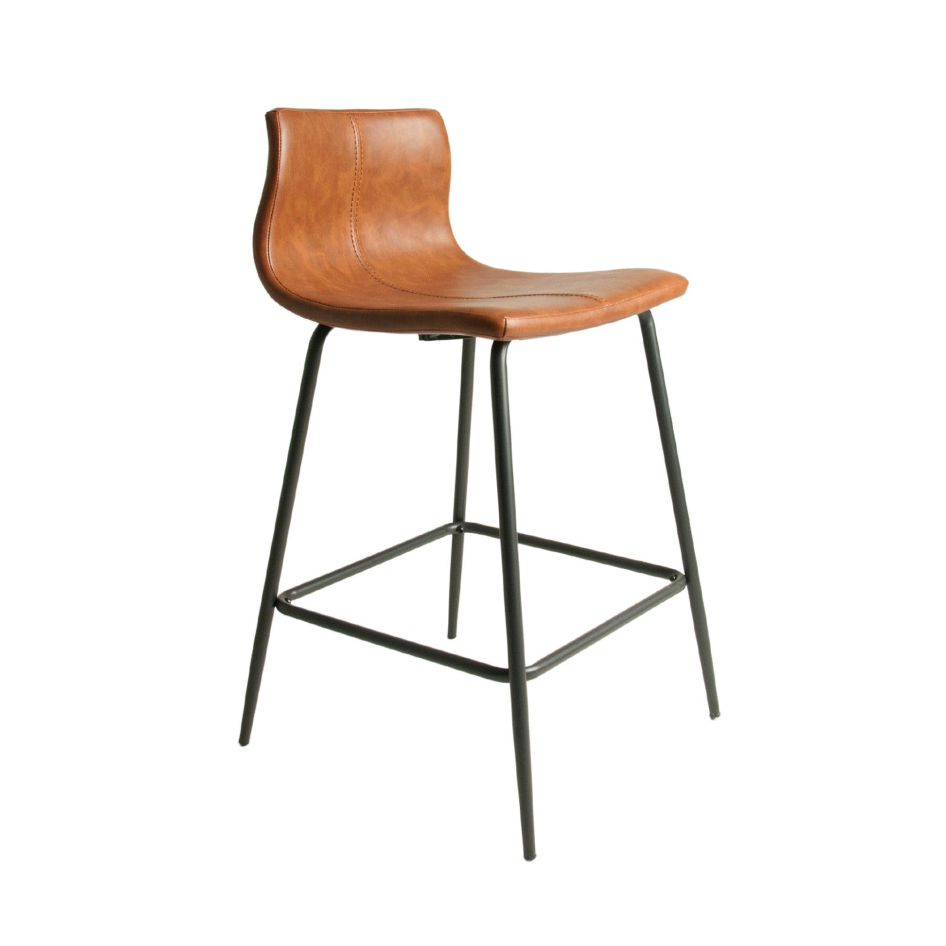Livorno Counter Stool Vegan Leather Steel Tan