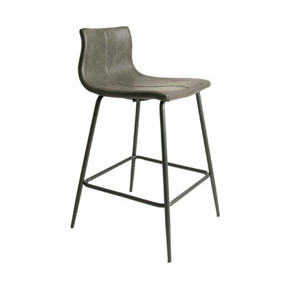 Livorno Counter Stool Vegan Leather Steel Grey