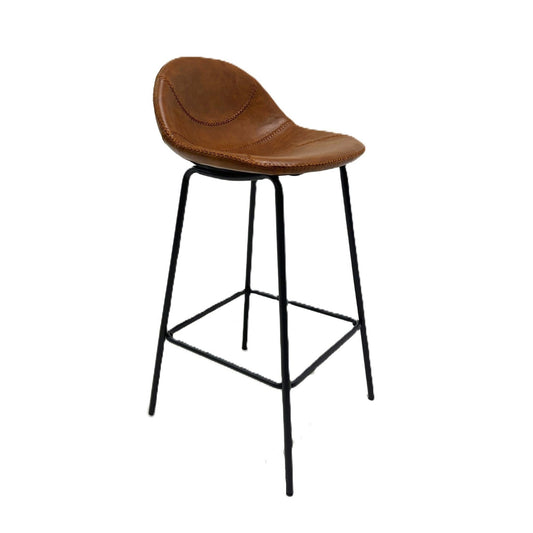 Lucca Bar Stool Vegan Leather Steel Tan