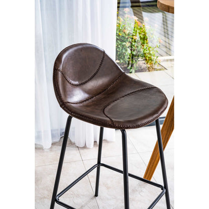 Lucca Bar Stool Vegan Leather Steel Chestnut