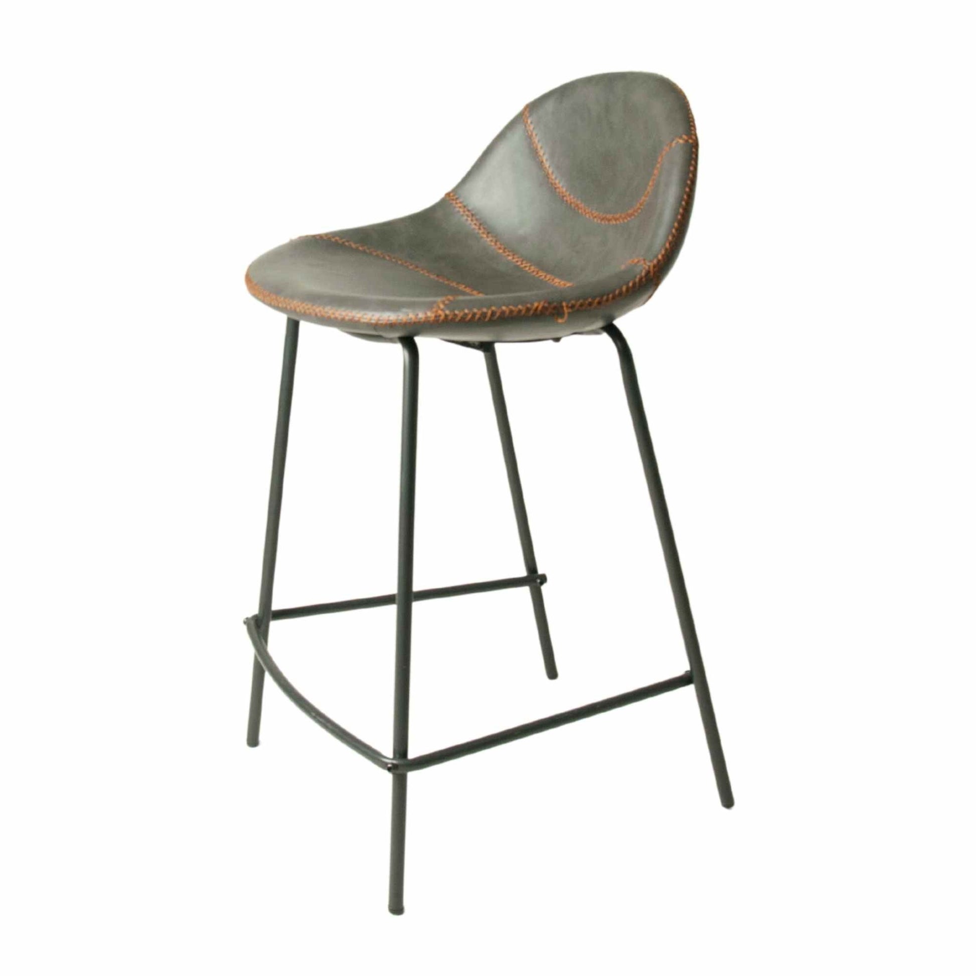 Lucca Counter Stool Vegan Leather Steel Grey