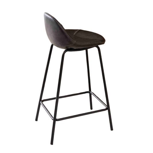 Lucca Counter Stool Vegan Leather Steel Chestnut
