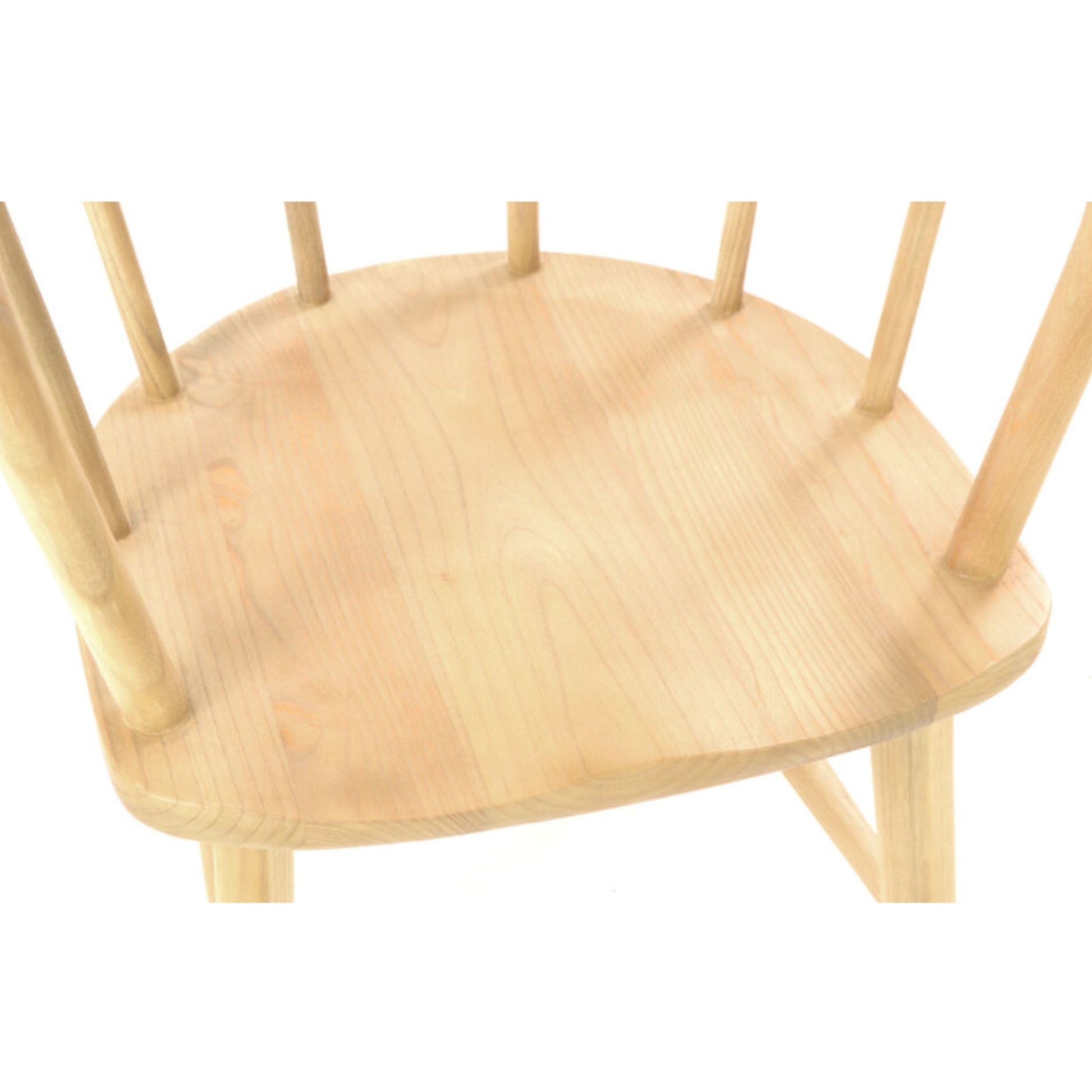 Malmo Curved Spindle Back Dining Chair Sungkai Wood seat detail