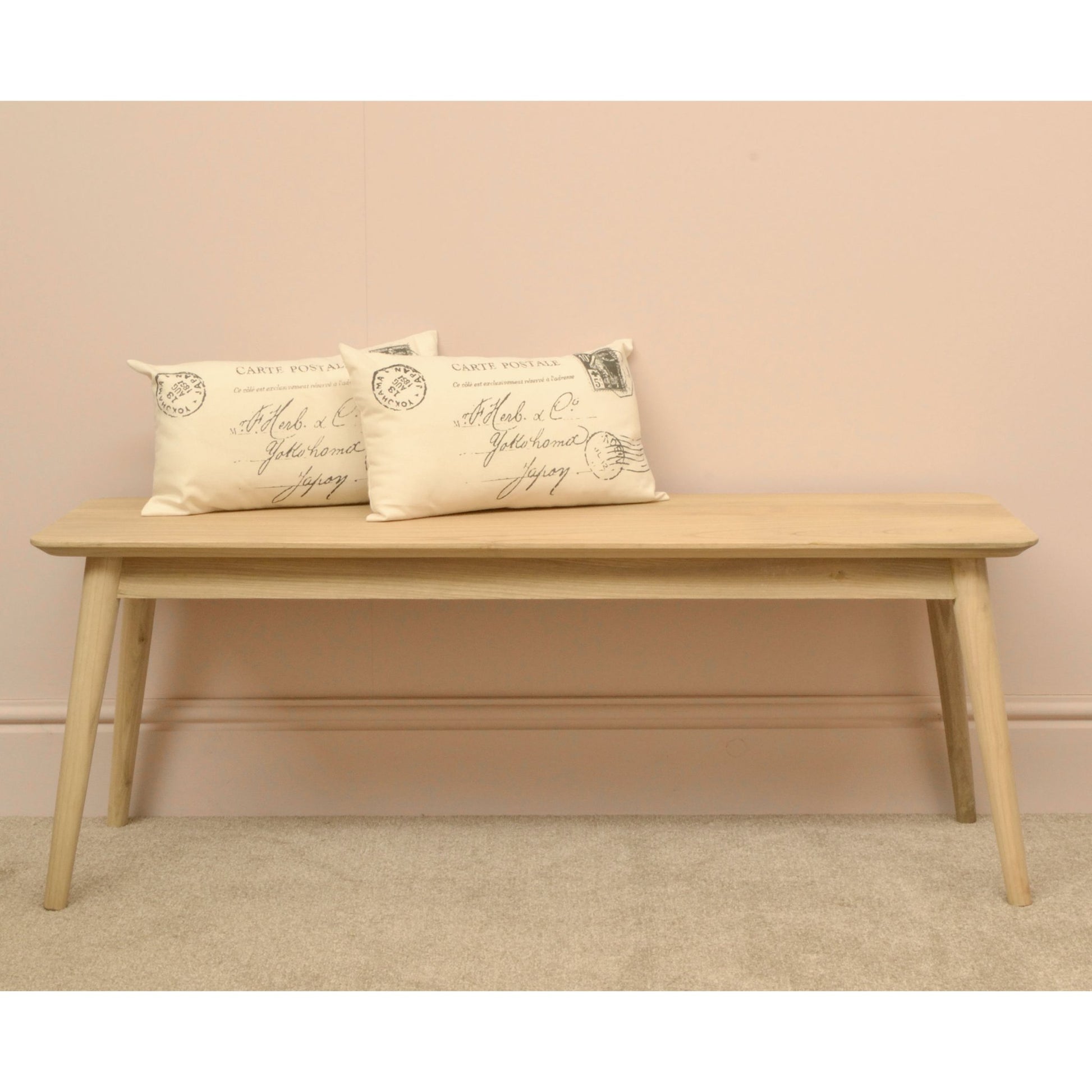 Malmo Dining Bench Sungkai Wood Scandinavian style in hallway