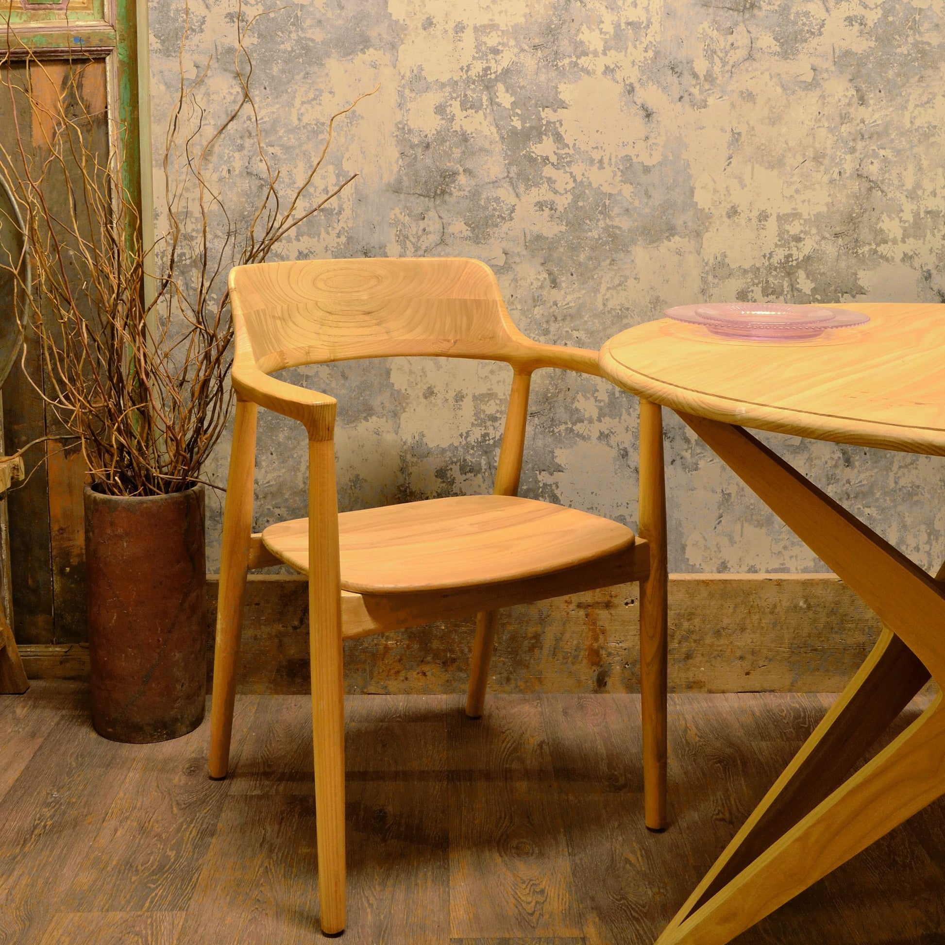 Malmo Dining Chair With Arms Sungkai Wood Scandinavian style in dining space