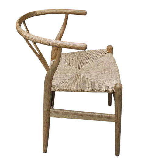 Malmo Wishbone Dining Chair With Natural Cord Seat Sungkai Wood