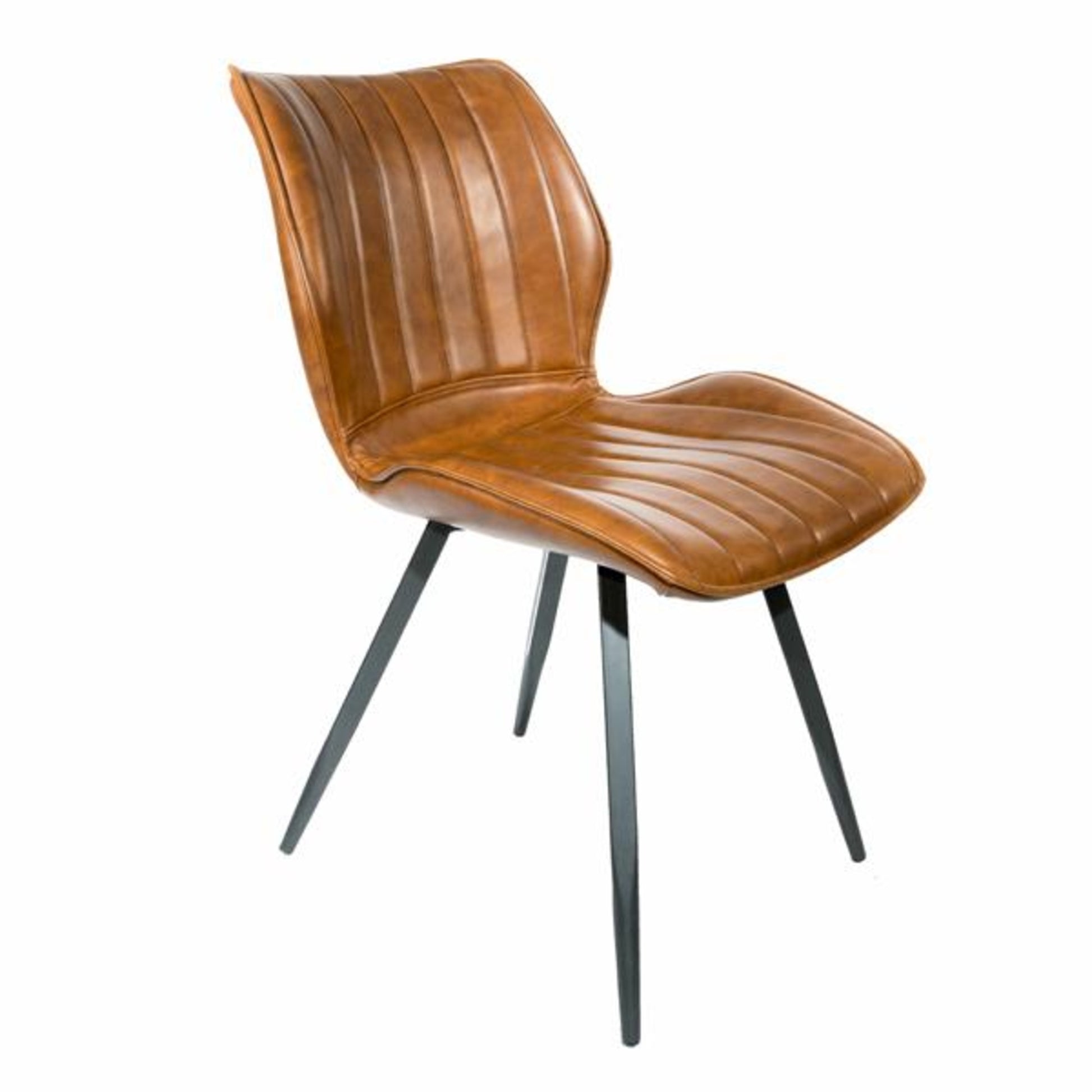 Modena Dining Chair Vegan Leather Steel Tan
