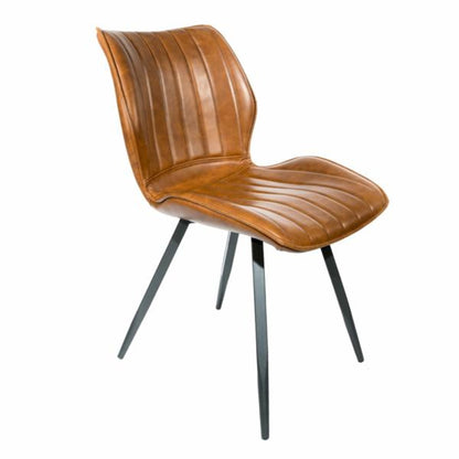 Modena Dining Chair Vegan Leather Steel Tan