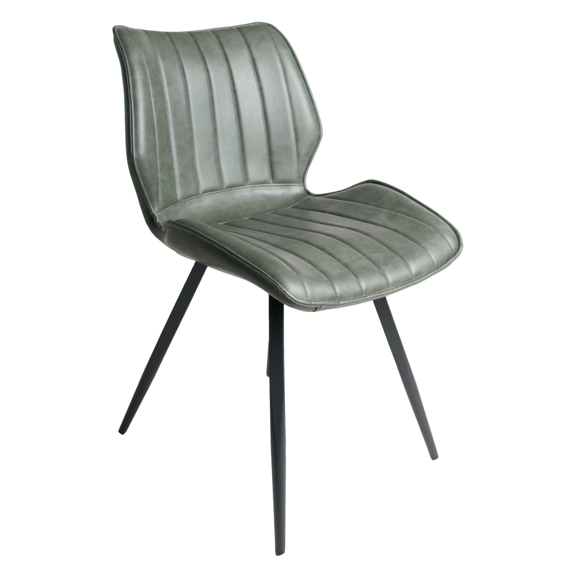 Modena Dining Chair Vegan Leather Steel Forest Green