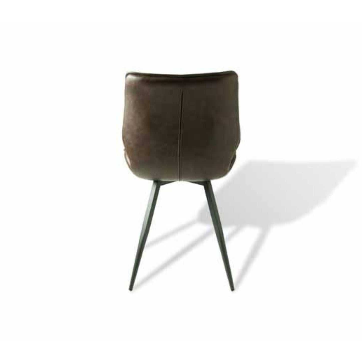 Modena Dining Chair Vegan Leather Steel Chestnut back