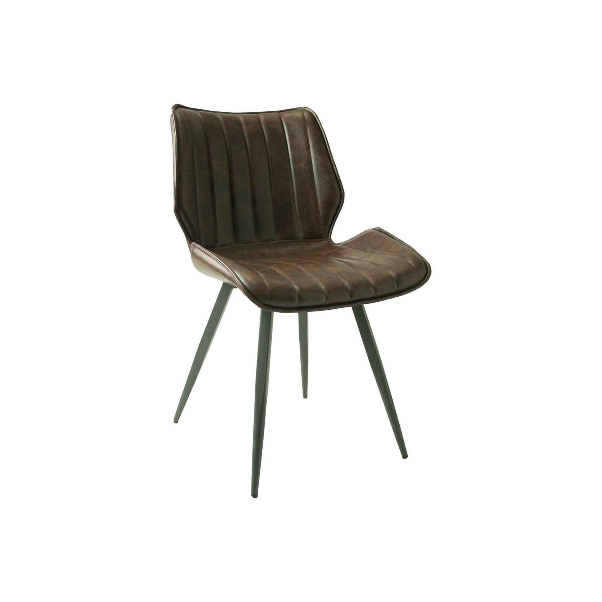 Modena Dining Chair Vegan Leather Steel Chestnut