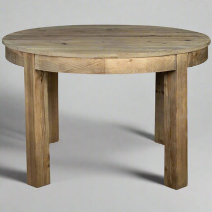 Parkmore 4-6 Seater Round Extending Dining Table Reclaimed Pine closed