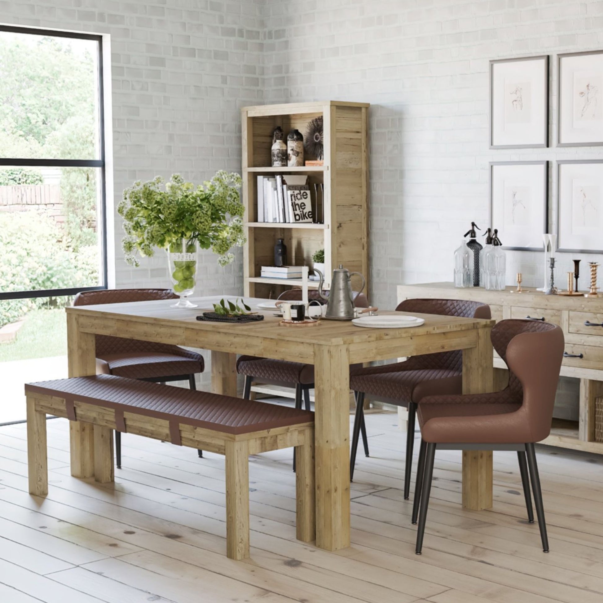 Parkmore Seater Dining Table Contemporary Style in Reclaimed