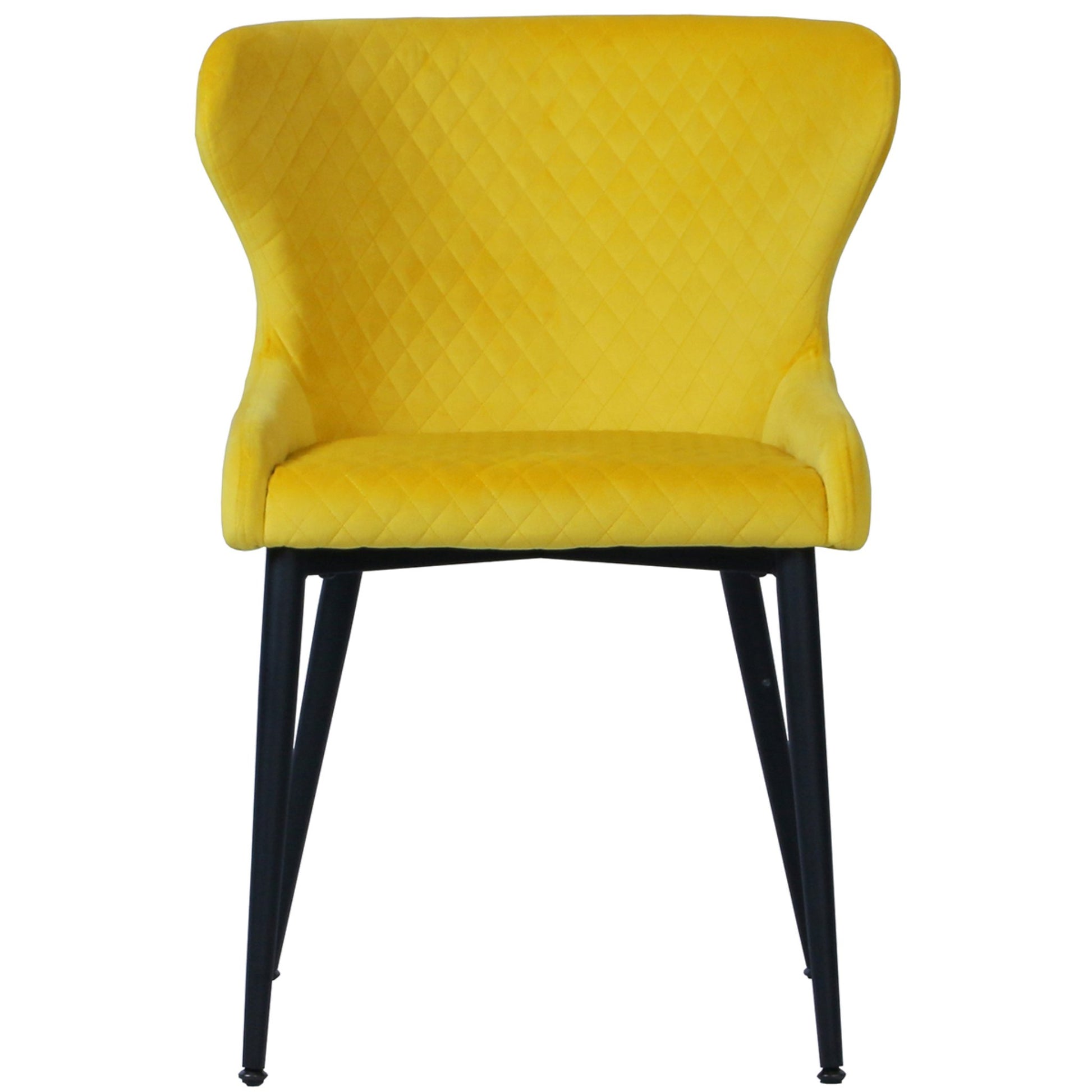 Parkmore Dining Chair Yellow Velvet front