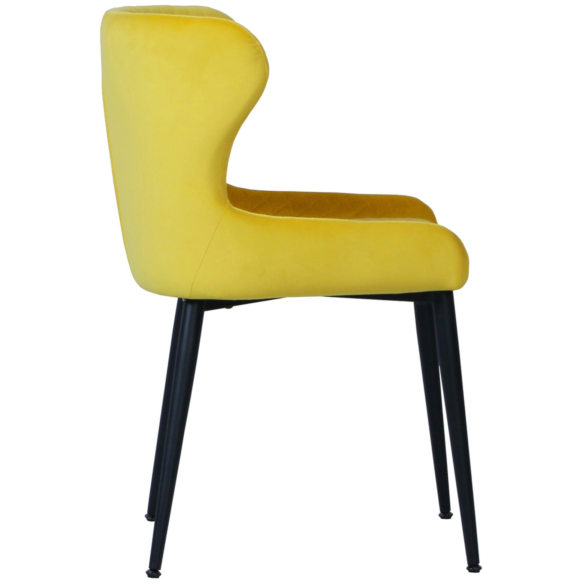 Parkmore Dining Chair Yellow Velvet side