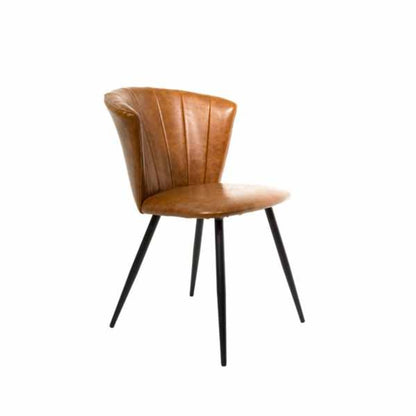 Rome Dining Chair Vegan Leather Steel Tan