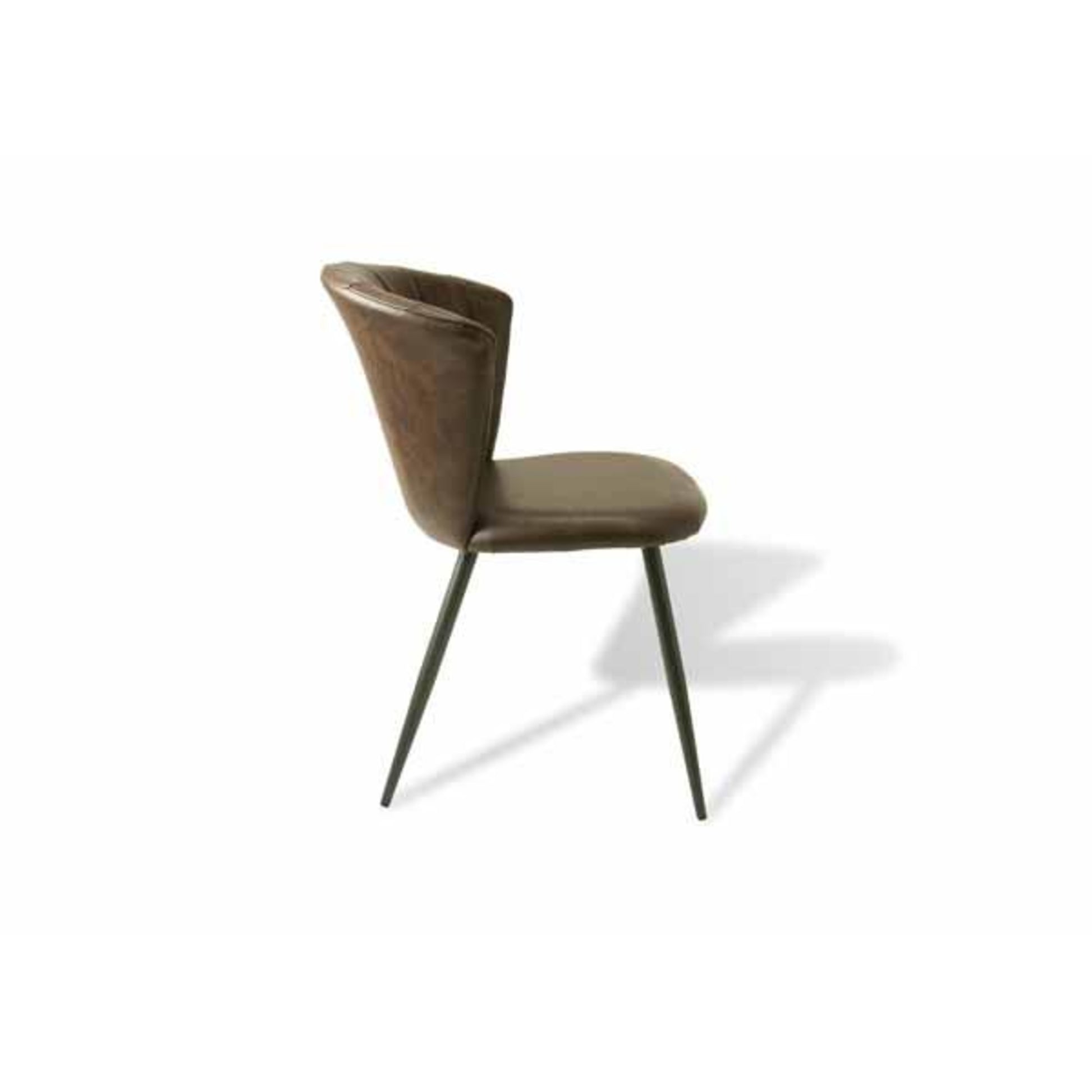 Rome Dining Chair Vegan Leather Steel Chestnut side