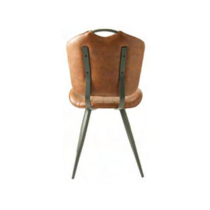Turin Dining Chair Vegan Leather Steel Tan back