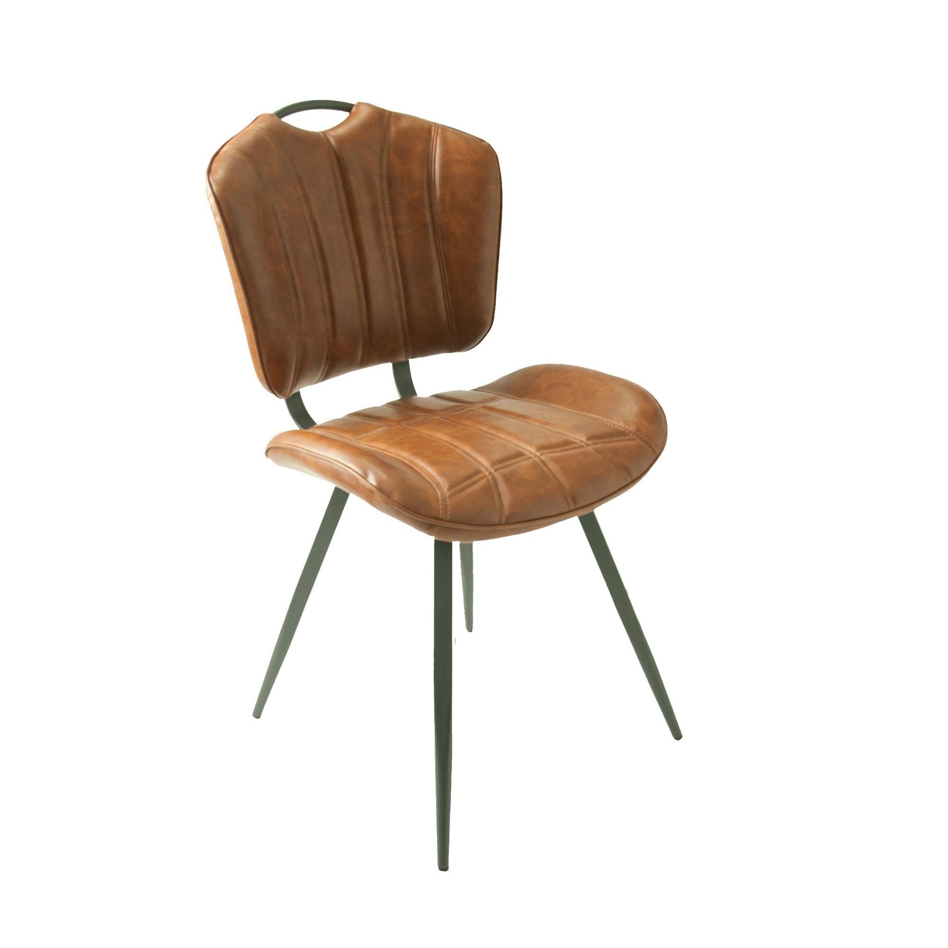 Turin Dining Chair Vegan Leather Steel Tan